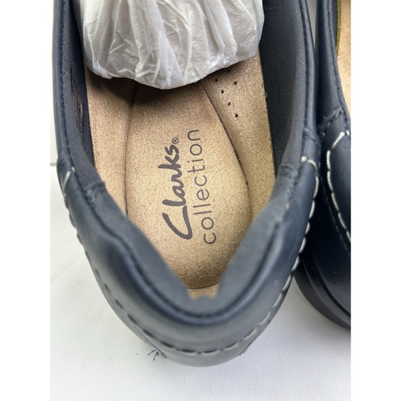 Clarks Women's Ellowyn Slip On Loafer Navy Blue Size 9 Comfort Cushion Casual - Picture 7 of 11